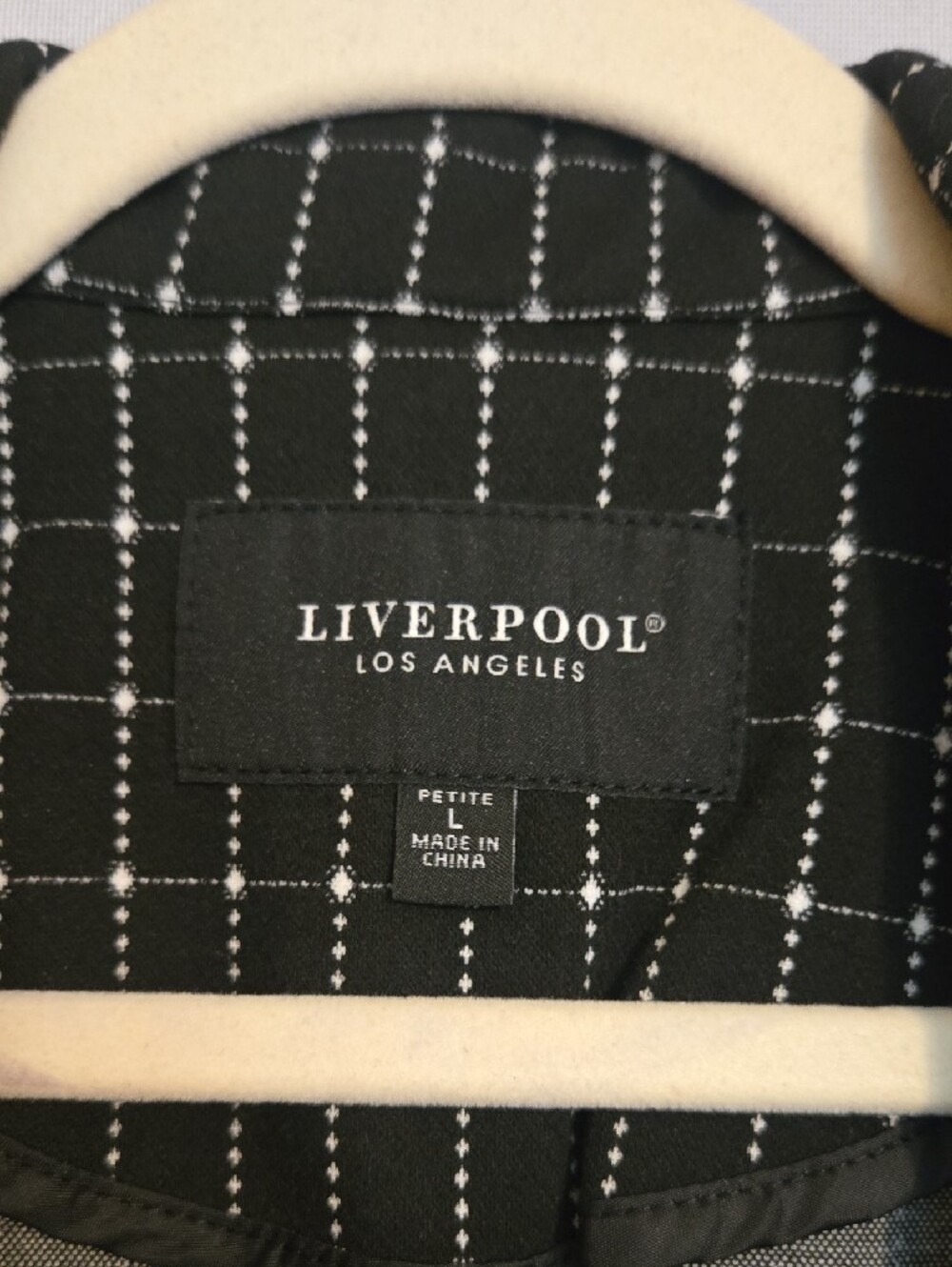Liverpool Black Windowpane Single-Button Fitted Blazer PL NWT - Picture 2 of 12